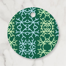 Blaue Schneeflocken Weihnachtsmuster Schneemuster Geschenkanhänger