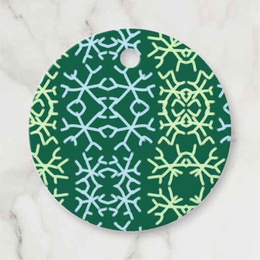 Blaue Schneeflocken Weihnachtsmuster Schneemuster Geschenkanhänger (Vorderseite)