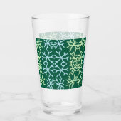 Blaue Schneeflocken Weihnachtsmuster Schneemuster Glas (Rückseite)