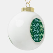 Blaue Schneeflocken Weihnachtsmuster Schneemuster Keramik Kugel-Ornament (Links)