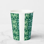 Blaue Schneeflocken Weihnachtsmuster Schneemuster Pappbecher (Links)