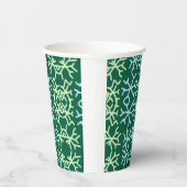 Blaue Schneeflocken Weihnachtsmuster Schneemuster Pappbecher (Rechts)