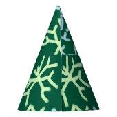 Blaue Schneeflocken Weihnachtsmuster Schneemuster Partyhütchen (Rückseite)