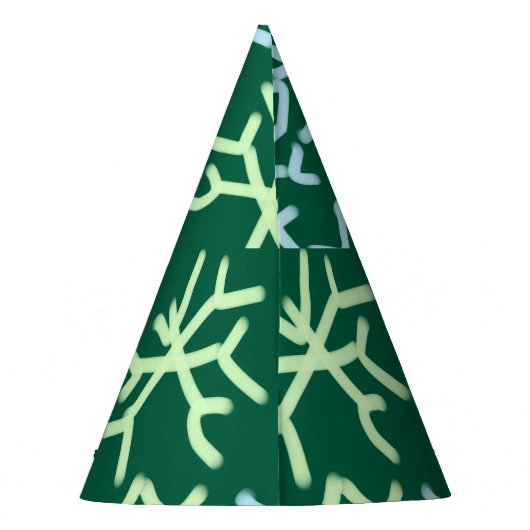 Blaue Schneeflocken Weihnachtsmuster Schneemuster Partyhütchen (Rückseite)