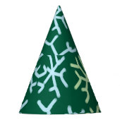 Blaue Schneeflocken Weihnachtsmuster Schneemuster Partyhütchen (Vorderseite)