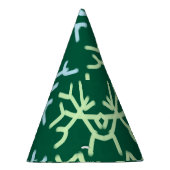 Blaue Schneeflocken Weihnachtsmuster Schneemuster Partyhütchen (Rechts)