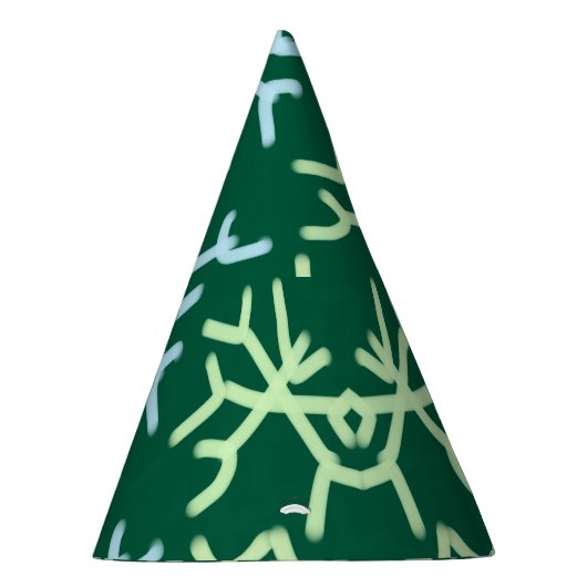 Blaue Schneeflocken Weihnachtsmuster Schneemuster Partyhütchen (Rechts)