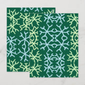 Blaue Schneeflocken Weihnachtsmuster Schneemuster Postkarte (Vorne/Hinten)