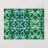 Blaue Schneeflocken Weihnachtsmuster Schneemuster Postkarte (Rückseite)