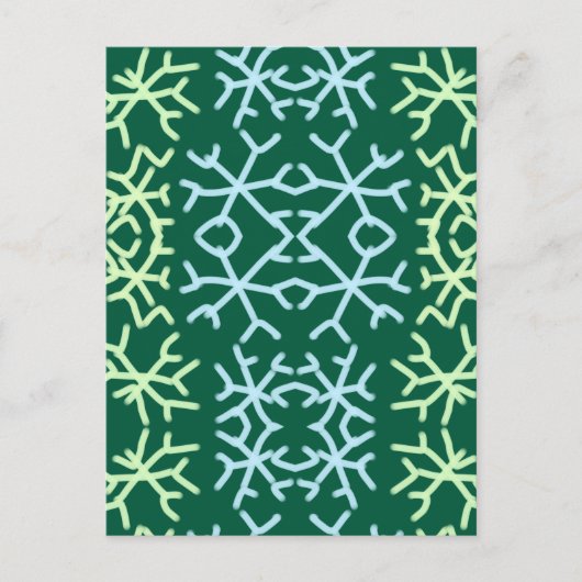 Blaue Schneeflocken Weihnachtsmuster Schneemuster Postkarte (Vorderseite)