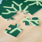 Blaue Schneeflocken Weihnachtsmuster Schneemuster Puzzle (Seite)