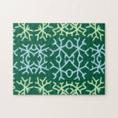 Blaue Schneeflocken Weihnachtsmuster Schneemuster Puzzle (Horizontal)