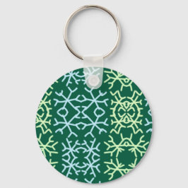 Blaue Schneeflocken Weihnachtsmuster Schneemuster Schlüsselanhänger