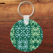 Blaue Schneeflocken Weihnachtsmuster Schneemuster Schlüsselanhänger (Vorderseite)