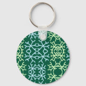 Blaue Schneeflocken Weihnachtsmuster Schneemuster Schlüsselanhänger (Rückseite)