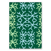 Blaue Schneeflocken Weihnachtsmuster Schneemuster Tischnummer (Rückseite)