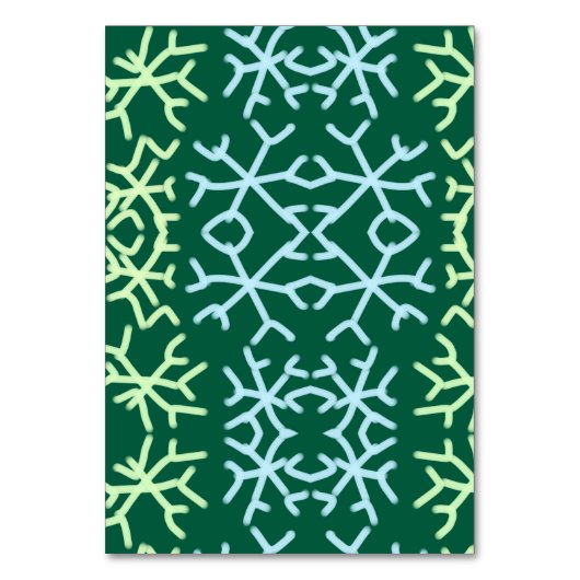 Blaue Schneeflocken Weihnachtsmuster Schneemuster Tischnummer (Vorderseite)