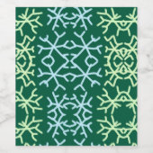 Blaue Schneeflocken Weihnachtsmuster Schneemuster Weinetikett (Einzelnes Label)