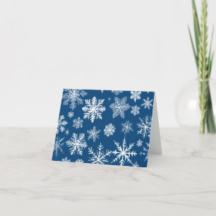 Blaue Schneeflocken Winter Feiertagskarte