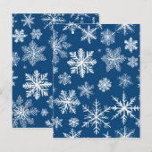 Blaue Schneeflocken Winter Postkarte (Vorne/Hinten)