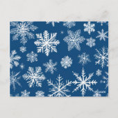 Blaue Schneeflocken Winter Postkarte (Rückseite)