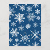 Blaue Schneeflocken Winter Postkarte (Vorderseite)