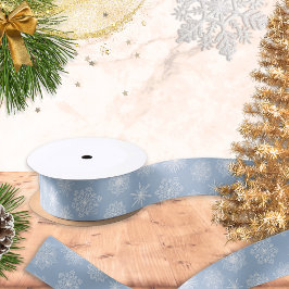 Blaue Schneeflocken Winterferien Weihnachten Satinband