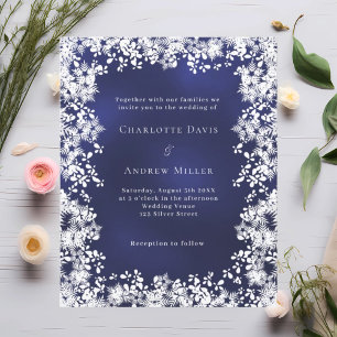 Blaue Schneeflocken Winterhochzeit