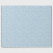 Blaue Schneeflocken Winterurlaub Weihnachten Geschenkpapier (Flach)