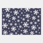 Blaue Schneeflocken Winterweihnachtsferien Geschenkpapier Set (Vorderseite 2)