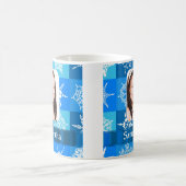 Blaue Schneeflockenmuster-Vorlage Kaffeetasse (Mittel)