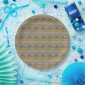 Blaue Schneeflockenwellen am Strand Pappteller (Party)
