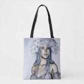 Blaue Schneejungfrau Winter Fantasy Portrait Tasche (Vorderseite)