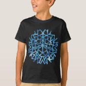 Blaue Schneemann-Schneeflocke T-Shirt (Vorderseite)