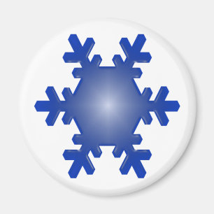 Blaue Schneestern-Sternenexplosion auf Weiß Magnet