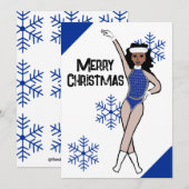 Blaue Schneetänzer-Weihnachtskarte B Feiertagskarte (Vorne/Hinten)