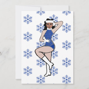 Blaue Schneetänzer-Weihnachtskarte Feiertagskarte