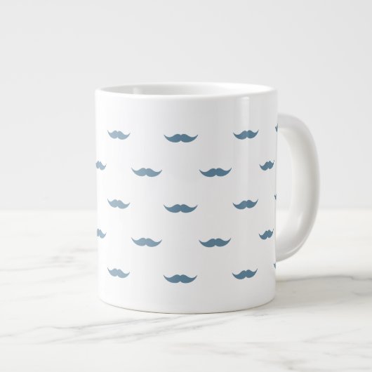 Blaue Schnurrbärte Jumbo-Tasse (Vorderseite Rechts)