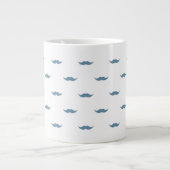 Blaue Schnurrbärte Jumbo-Tasse (Vorderseite)