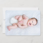 Blaue schöne Kalligraphie-Taufe-Einladung Einladung (Rückseite)