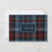 Blaue Schottenhochzeit RSVP Karte (Rückseite)