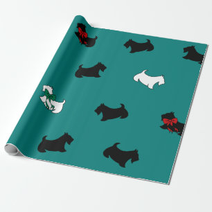 Blaue schottische Terrier-Wrap-Geschenkpapier Geschenkpapier