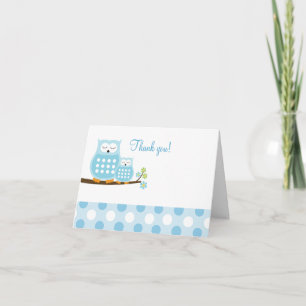 Blaue Schrei-Eulen auf Niederlassung danken Ihnen Dankeskarte