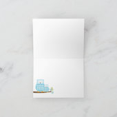 Blaue Schrei-Eulen auf Niederlassung danken Ihnen Dankeskarte (Innenseite)