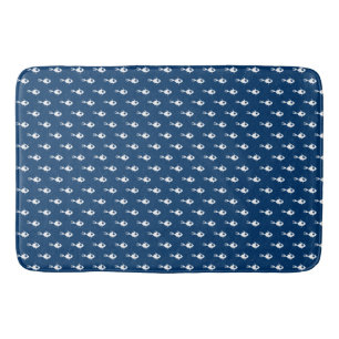 Blaue Schule für Fisch Muster Bath Mat Badematte