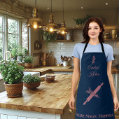 Blaue Schürze mit Rolling Button und Rosemary