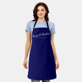 Blaue Schürze mit Santa Fe Foodies-Logo (Getragen)