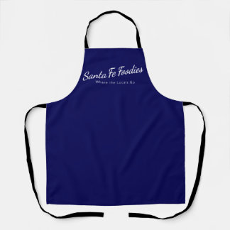 Blaue Schürze mit Santa Fe Foodies-Logo