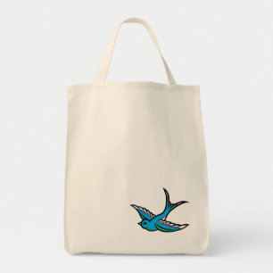 Blaue Schwalben-Tasche Tragetasche