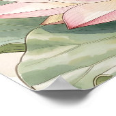 Blaue Schwalbenschwanz-Schmetterling mit Lotusblu Poster (Ecke)